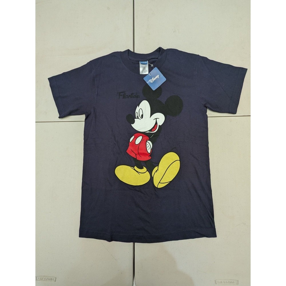 Brand New Disney Micky Mouse Character Florida Navy Color T-Shirt Size Small